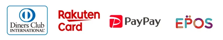 Diners Club,Rakuten Card,PayPay,EPOS
